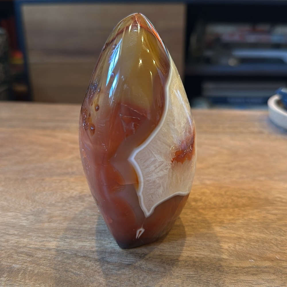 Carnelian druzy agate Freeform - Picture 4 of 4